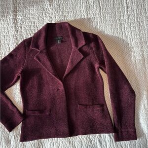 Adrienne Vittadini Deep Burgundy Purple Blazer
